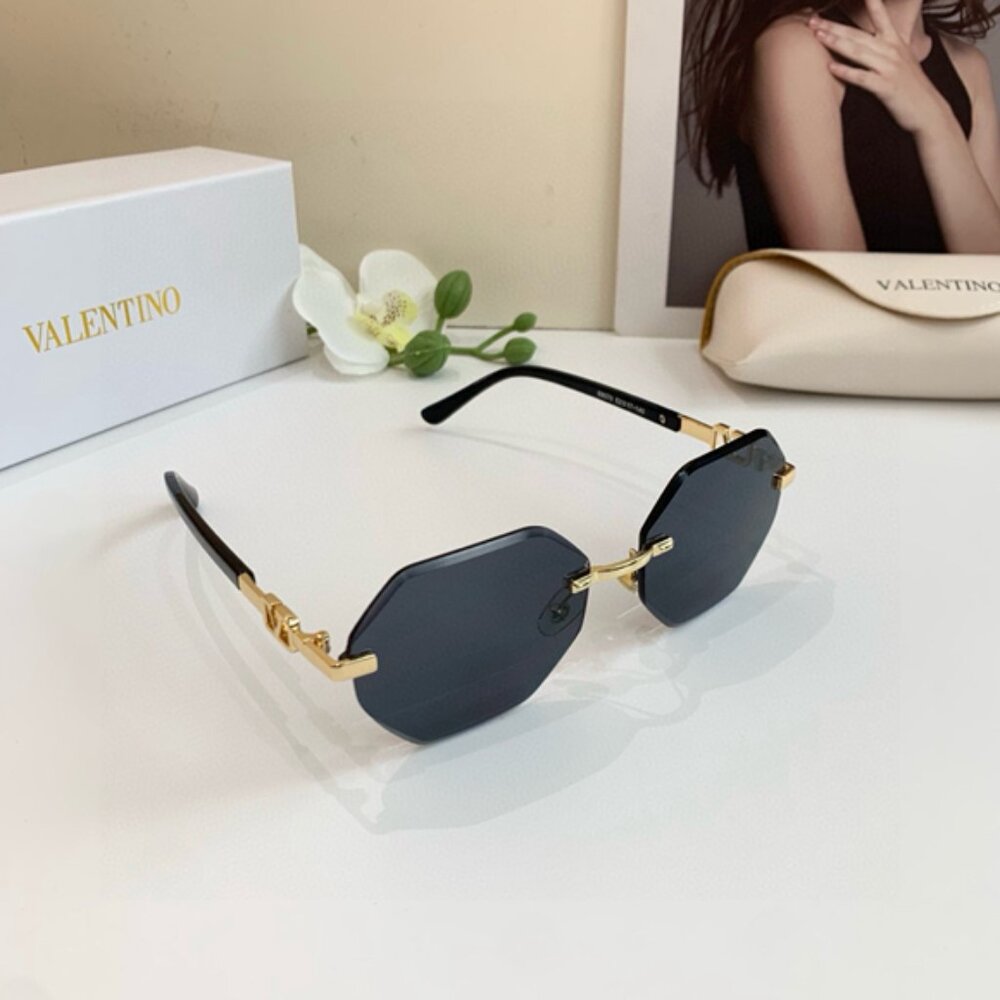 Valentino Women's Gold and Black Sunglasses - Picture 2 of 7